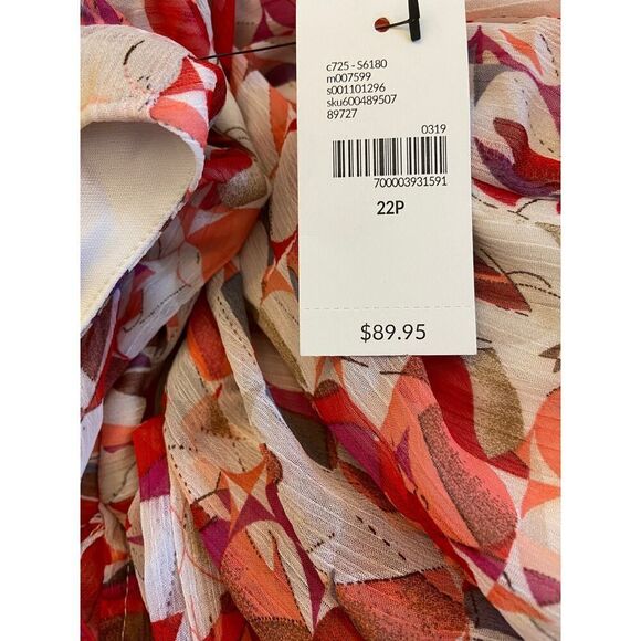 NWT Lane Bryant Maxi Dress Geometric Print Cold Shoulder Womens Size 22 PETITE* - Picture 6 of 7